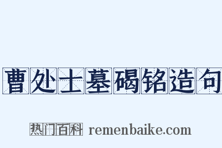曹处士墓碣铭造句是什么意思的图片
